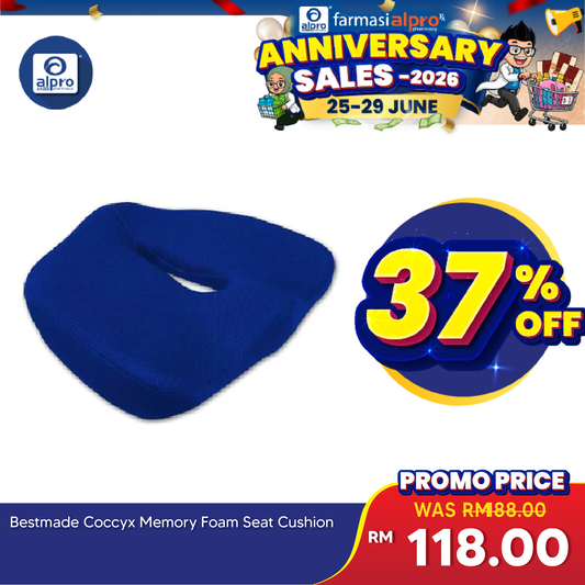 Bestmade Coccyx Memory Foam Seat Cushion | Multi-Regional Pressure Release Bestmade