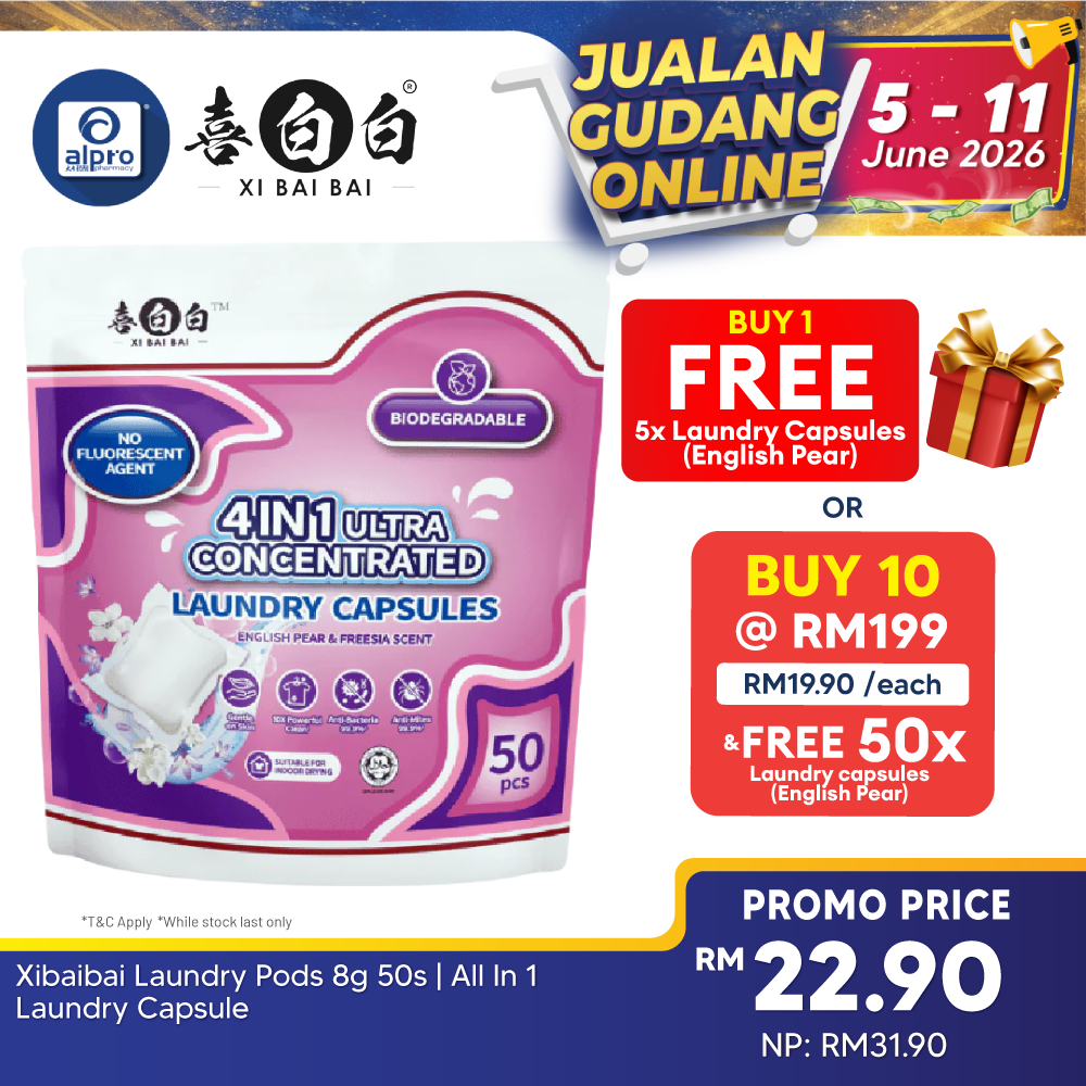 Xibaibai Laundry Pods 8g 50s | All In 1 Laundry Capsule XiBaiBai