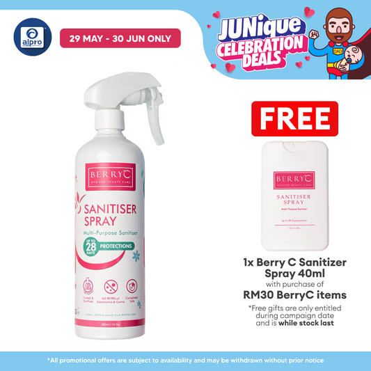 Berry C Sanitizer Spray 500ml | Non-Alcohol Sanitizer Alpro Pharmacy