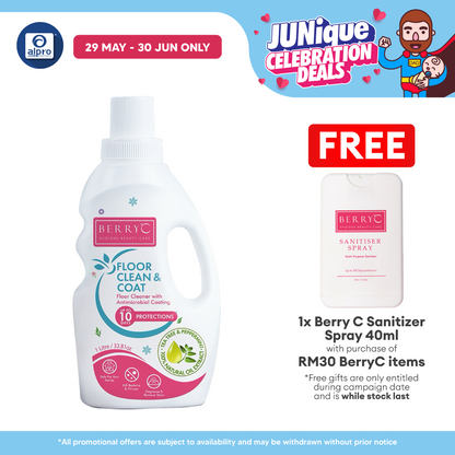 Berry C Sanitizer Floor Clean & Coat 1L | Kill Bacteria & Viruses Berry C