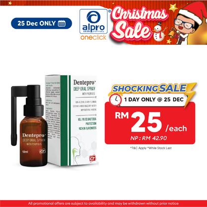 Dentepro Deep Oral Spray with Propolis 18ml | Reduce Sore Throat Dentepro