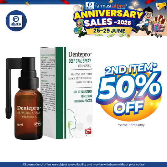 Dentepro Deep Oral Spray with Propolis 18ml | Reduce Sore Throat Dentepro