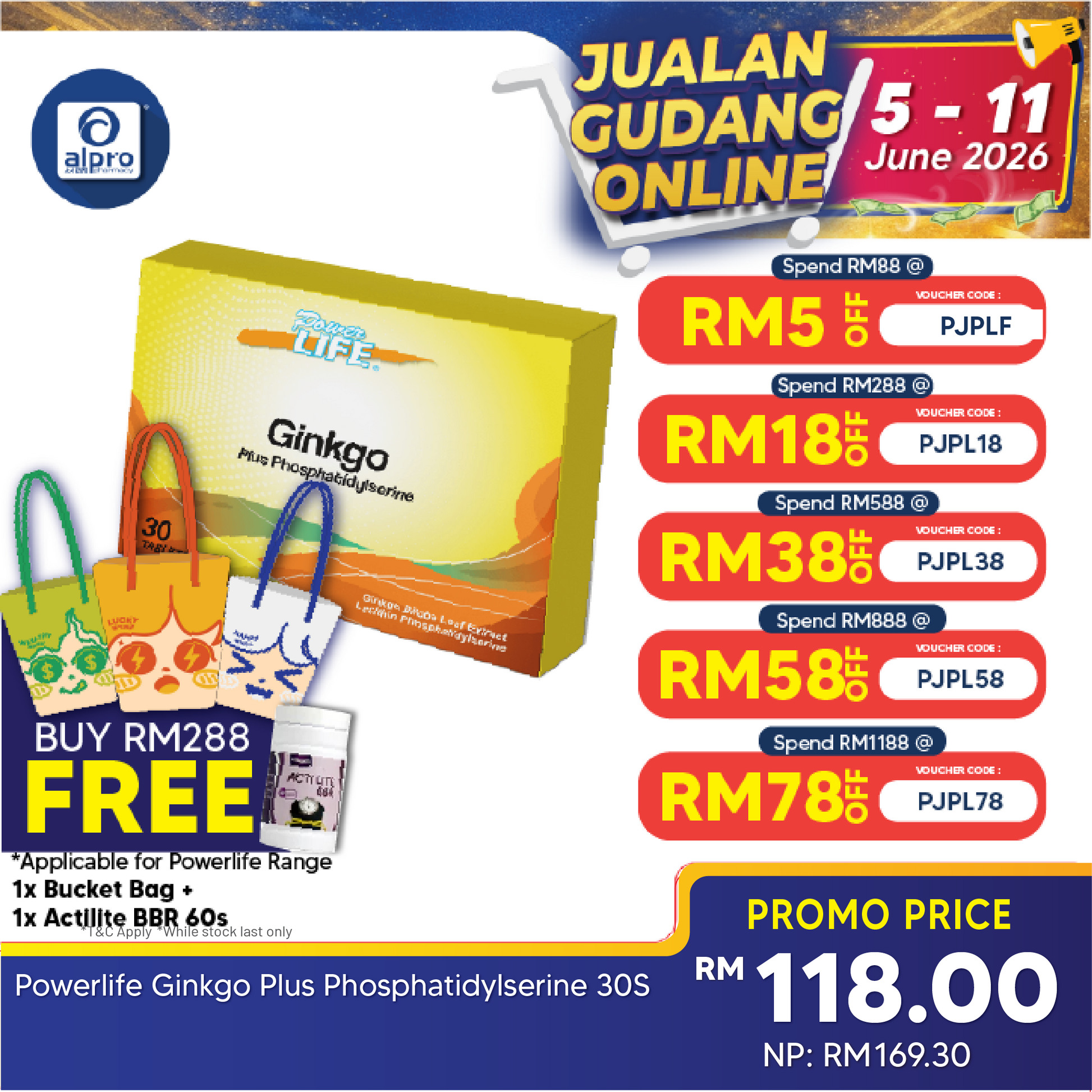 Powerlife Ginkgo Plus Phosphatidylserine 30s Powerlife
