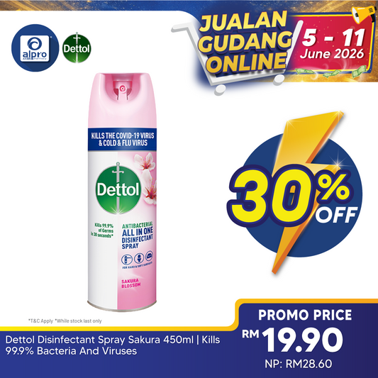 Dettol Disinfectant Spray Sakura 450ml | Kills 99.9% Bacteria And Viruses Dettol