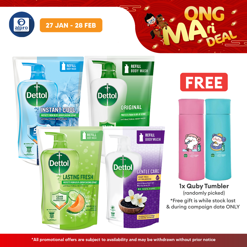 Dettol Shower Gel Refill Pouch 850g (Original / Gentle Care / Lasting Fresh / Instant Cooling) | Antibacterial Body Wash Dettol