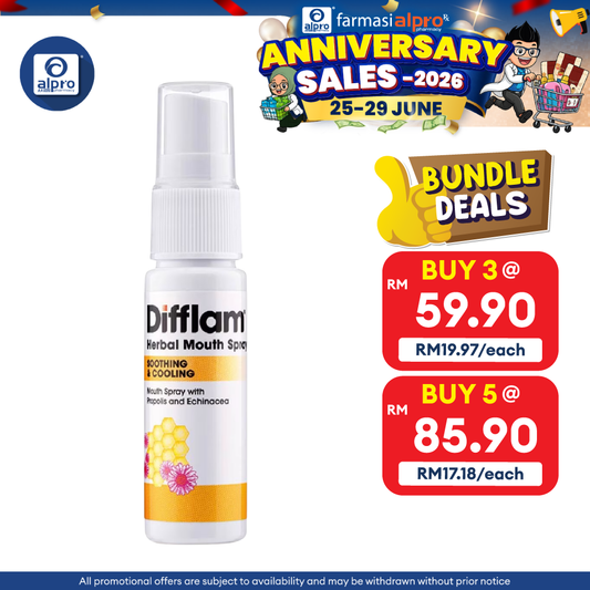 Difflis Herbal Throat & Mouth Spray 15ml | With Propolis & Echinacea Difflis