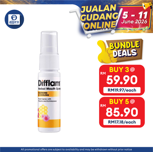 Difflis Herbal Throat & Mouth Spray 15ml | With Propolis & Echinacea Difflis