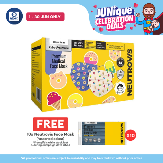 Neutrovis Kids (Ice Cream & Donut) Premium Medical 4Ply Face Mask 50s Alpro Pharmacy
