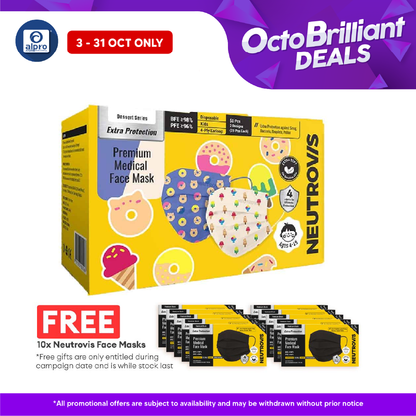 Neutrovis Kids (Ice Cream & Donut) Premium Medical 4Ply Face Mask 50s Alpro Pharmacy