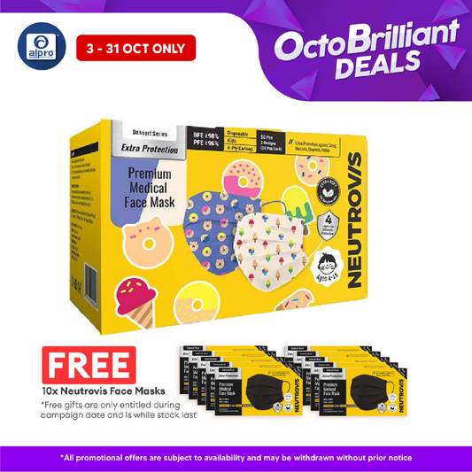 Neutrovis Kids (Ice Cream & Donut) Premium Medical 4Ply Face Mask 50s Alpro Pharmacy