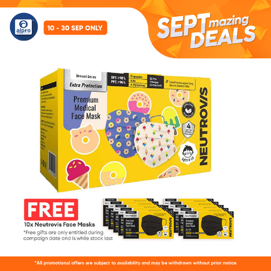Neutrovis Kids (Ice Cream & Donut) Premium Medical 4Ply Face Mask 50s Alpro Pharmacy