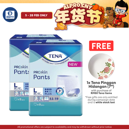 Tena Proskin Pant Plus (l) 8s Twin Pack Foc Compression Socks | Leak Guard Protection Alpro Pharmacy