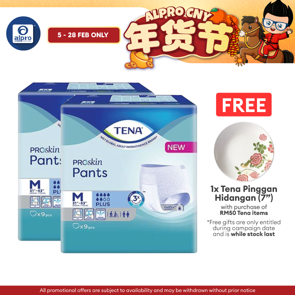 Tena Proskin Pant Plus (m) 9s Twin Pack Foc Compression Socks | Leak Guard Protection Alpro Pharmacy