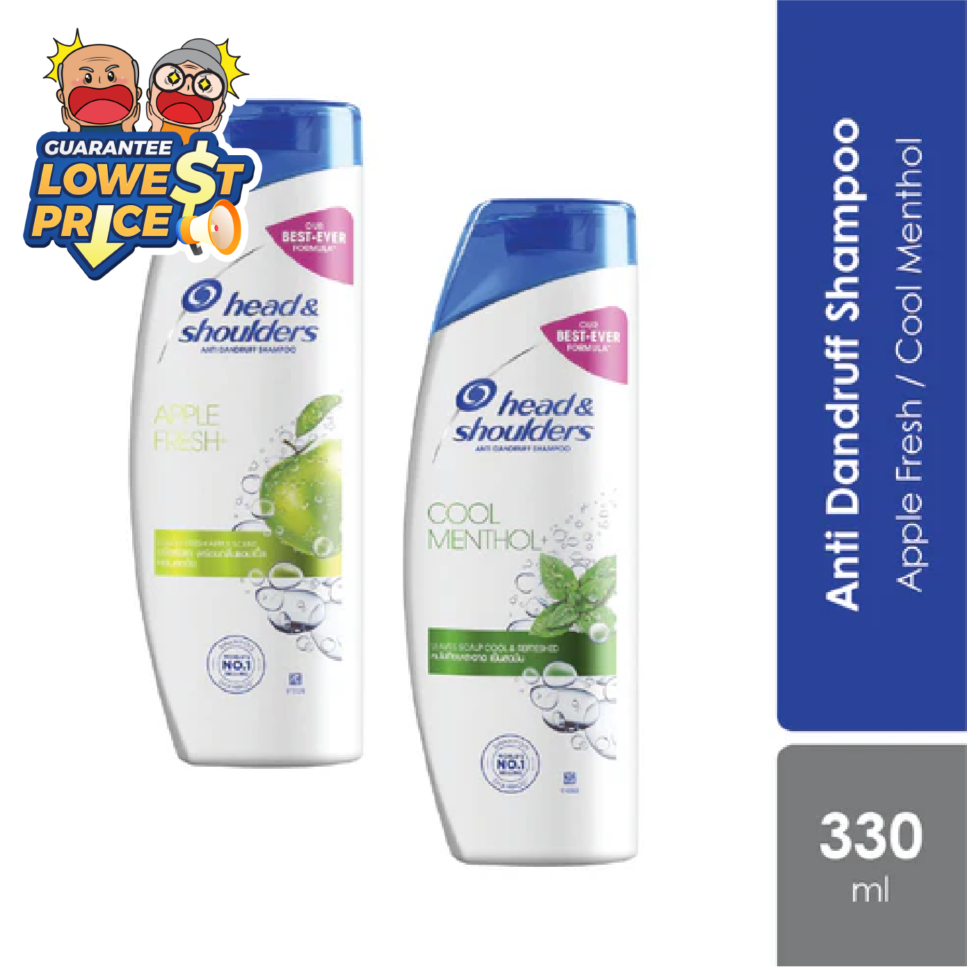 Head & Shoulder Anti-Dandruff Shampoo 350ml (Apple Fresh / Cool Mint) | Most Trusted Anti-Dandruff Shampoo Head & Shoulder