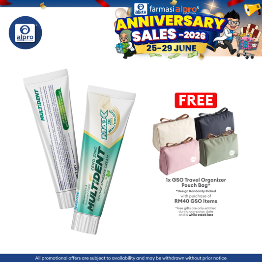 Multident Advanced Denture Adhesive Cream Mint 60g | Secure Fit and Fresher Breath GSO