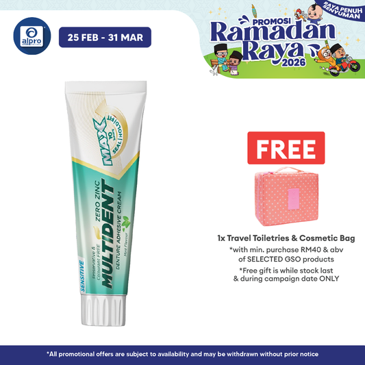 Multident Advanced Denture Adhesive Cream Mint 60g | Secure Fit and Fresher Breath GSO