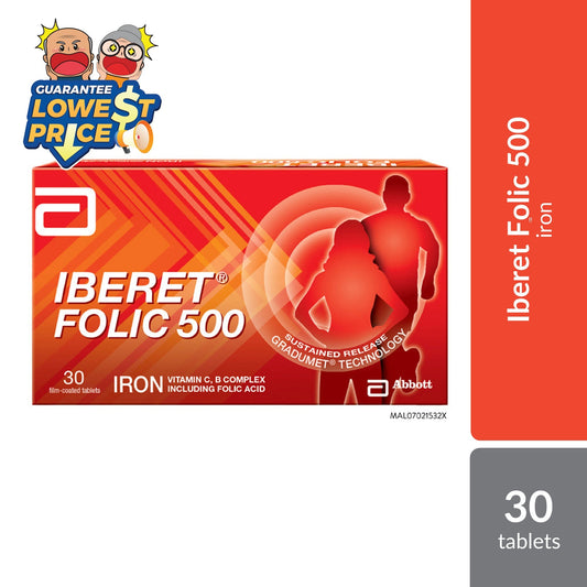 Abbott Iberet Folic-500 30s | Gentle Iron Support For Daily Abbott OTC