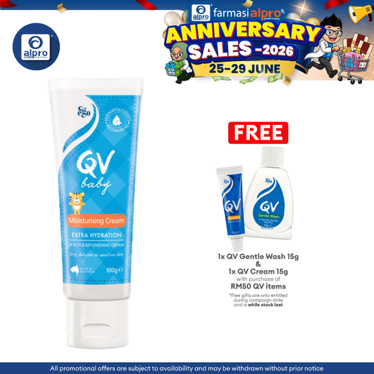 Ego QV Baby Moiturizing Cream 100g | For Dry, Delicate or Sensitive Skin QV