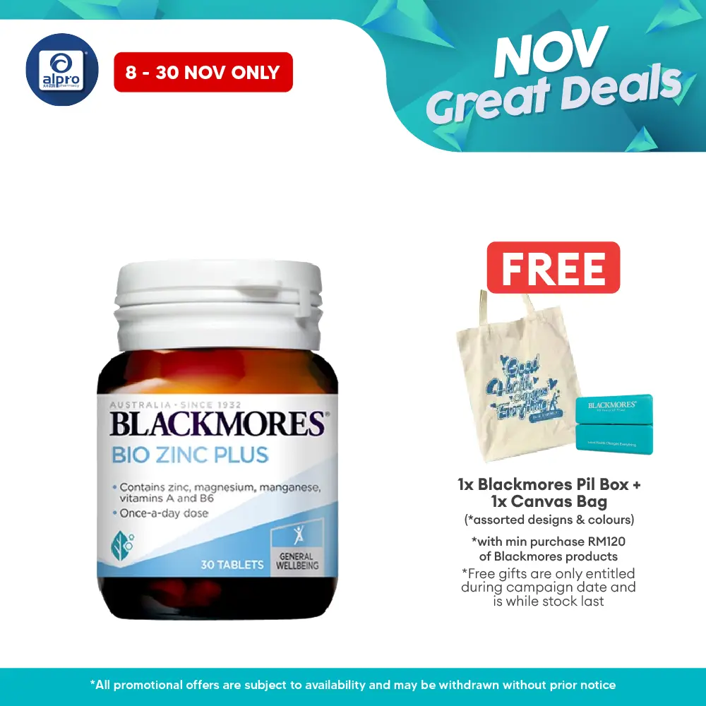 Blackmores Bio Zinc Plus 30s | Maintains Healthy Skin Blackmores