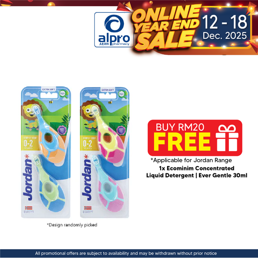 Jordan Step 1 Toothbrush  (0-2 Years) 2s | Extra Soft Bristle Jordan