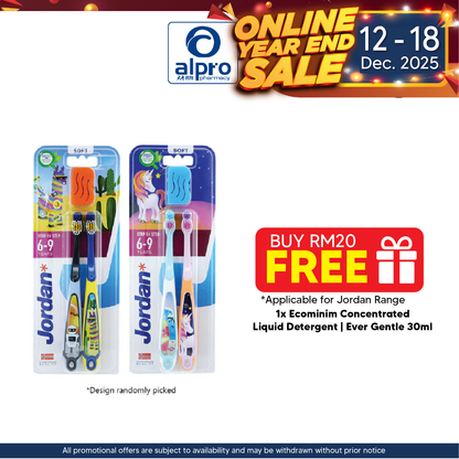 Jordan Toothbrush Step 3 (5-9 Years) 2s | Soft Bristle Jordan