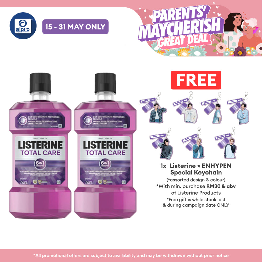 Listerine Total Care 6 in 1 750ml 2s | Strengthens Teeth with  Fluoride Listerine