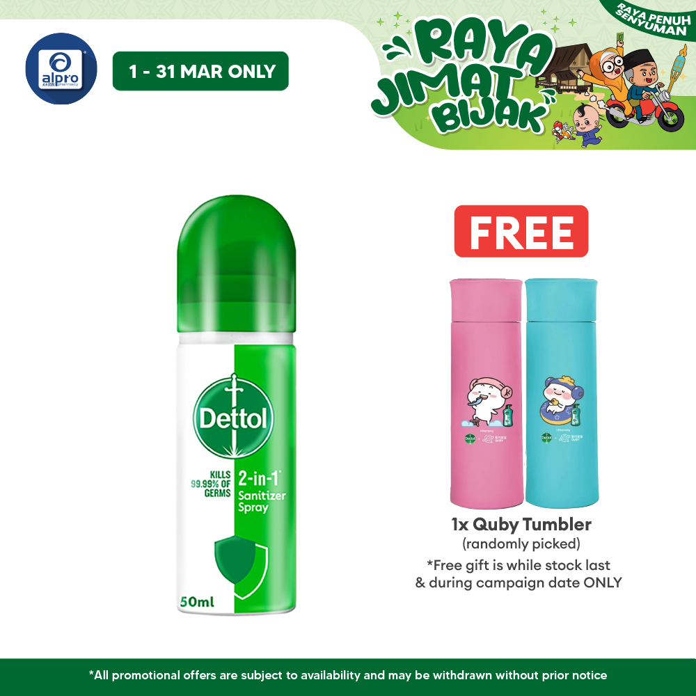 Dettol 2-In-1 Sanitizer Spray 50ml