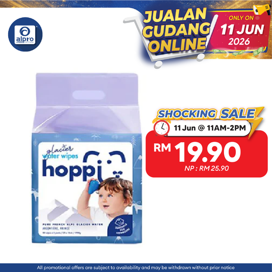 Hoppi Glacier Water Wipes 80 X 2s Hoppi