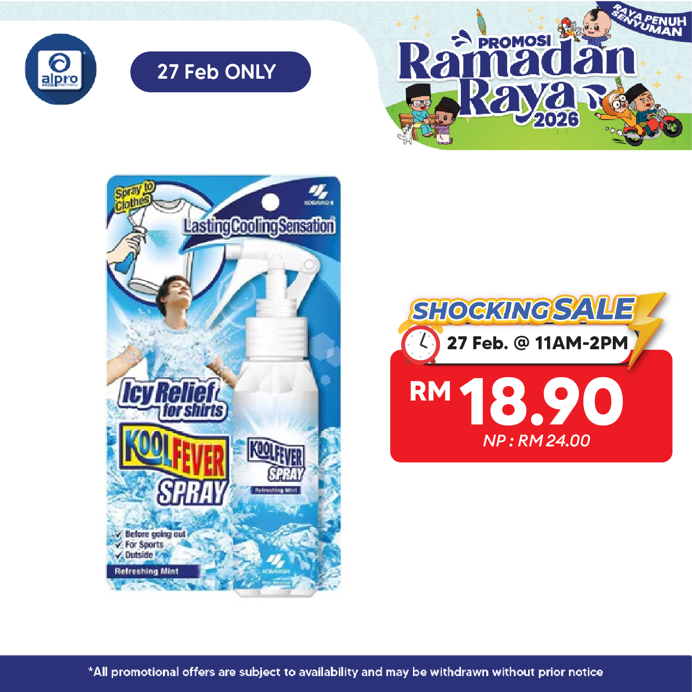 Koolfever Spray Refreshing Mint 100ml | Cooling and Refreshing Koolfever