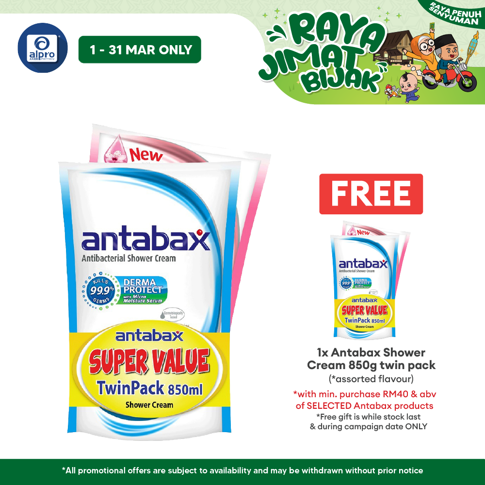 Antabax Shower Cream Fresh & Gentle Care White 850ml 2s Antabax