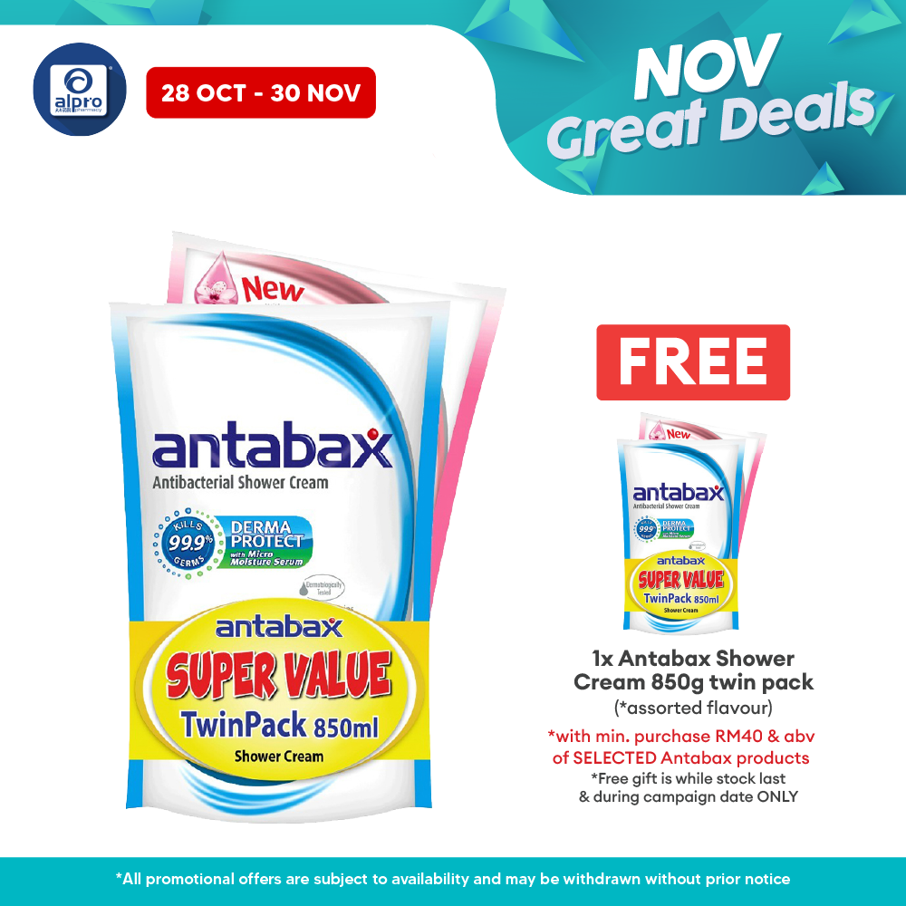 Antabax Shower Cream Fresh & Gentle Care White 850ml 2s Antabax