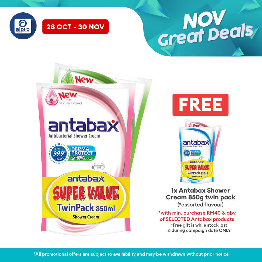 Antabax Shower Cream Gentle Care & Nature 850ml 2s | Gentle Care and Anti Bacterial Alpro Pharmacy