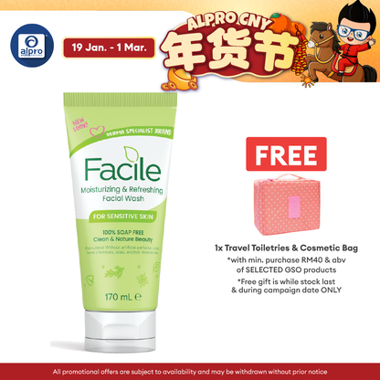 Facile Moisturizing & Refreshing Facial Wash 170ml | 100% Soap Free Gentle Facial Wash