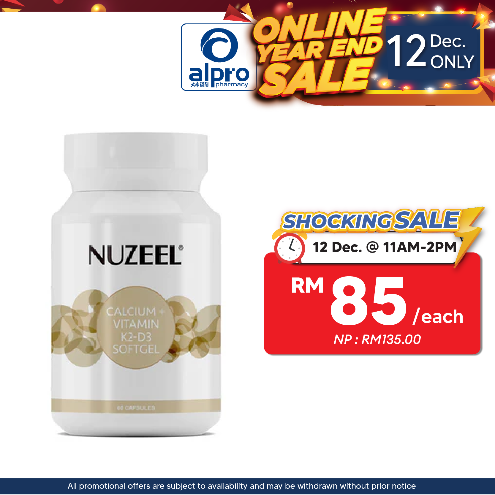 Nuzeel Liquid Calcium With D3 & K2 60s | Support Healthy Bones & Teeth