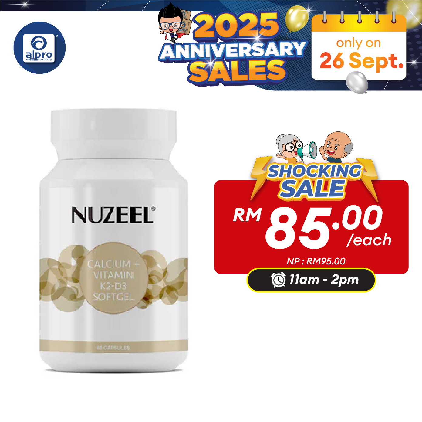 Nuzeel Liquid Calcium With D3 & K2 60s | Support Healthy Bones & Teeth Nuzeel