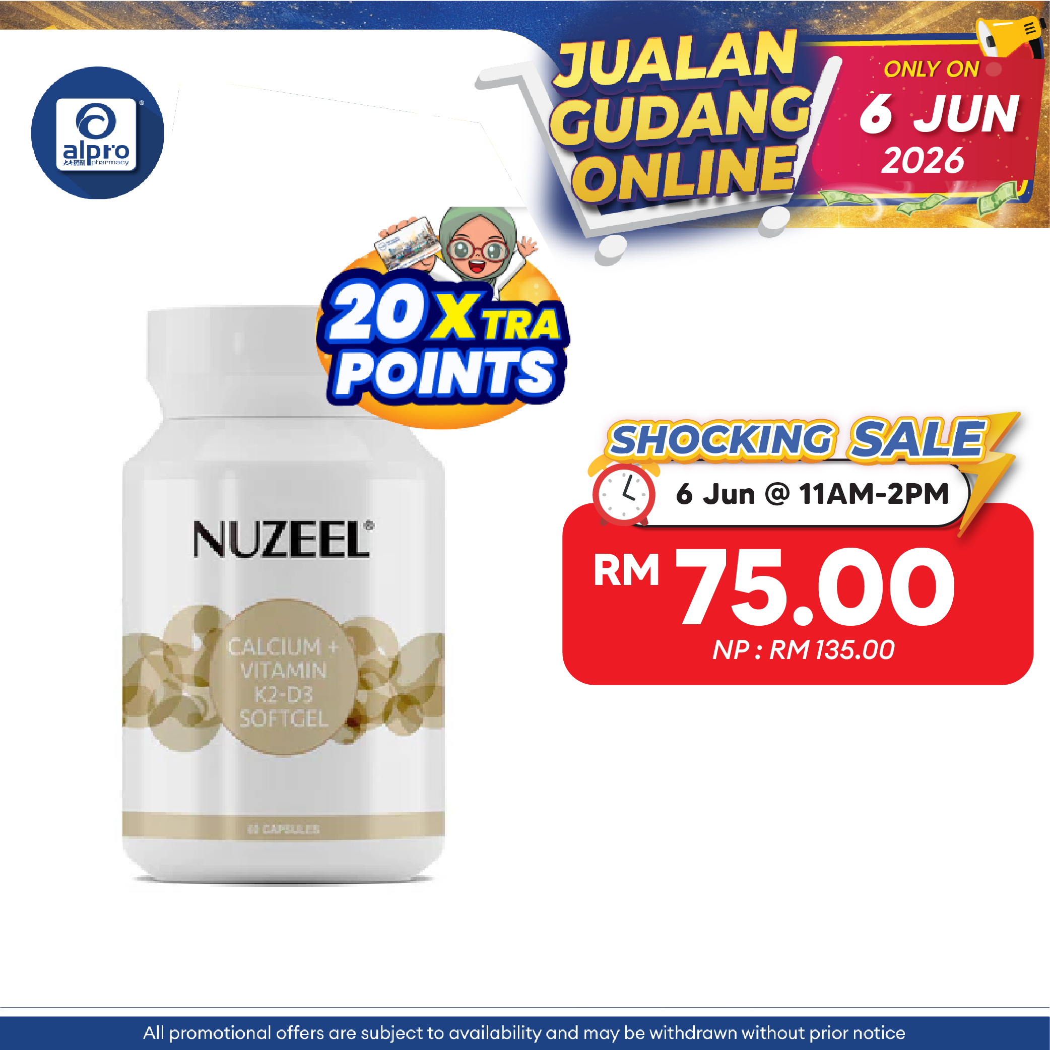 Nuzeel Liquid Calcium With D3 & K2 60s | Support Healthy Bones & Teeth