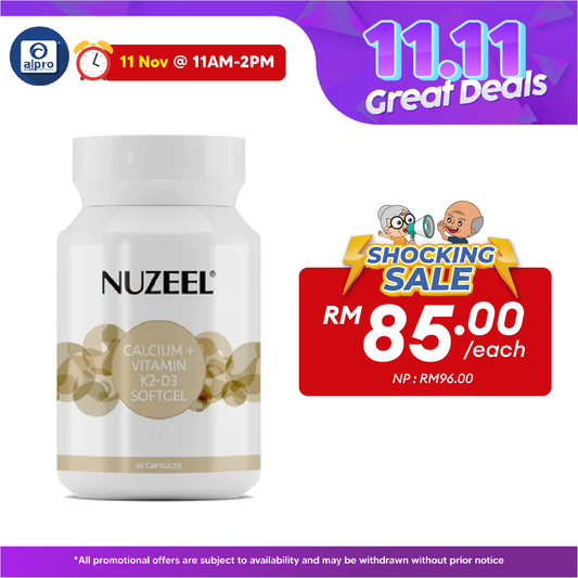 Nuzeel Liquid Calcium With D3 & K2 60s | Support Healthy Bones & Teeth Nuzeel