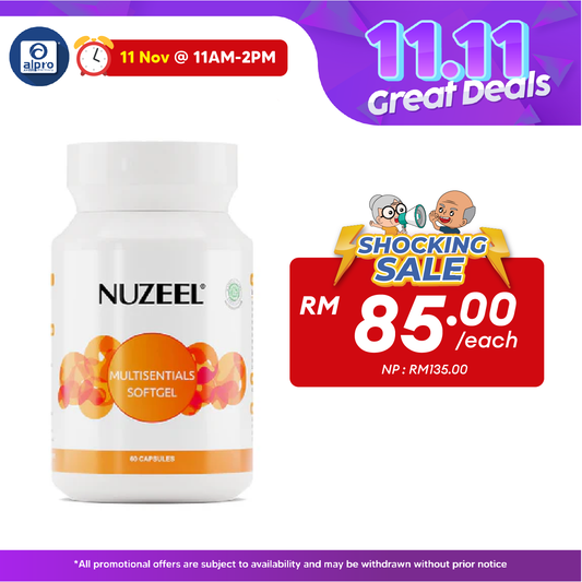 Nuzeel Multisentials Softgel 60s | Reduce Tired & Fatigue Nuzeel