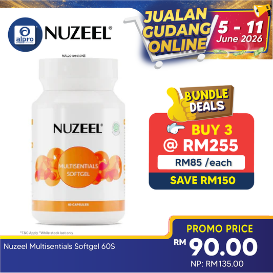 Nuzeel Multisentials Softgel 60s | Reduce Tired & Fatigue Nuzeel