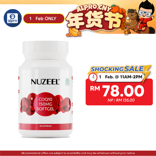 Nuzeel Coq10 150mg Softgel 30s | Reduce Oxidative Stress & Inflammation Nuzeel