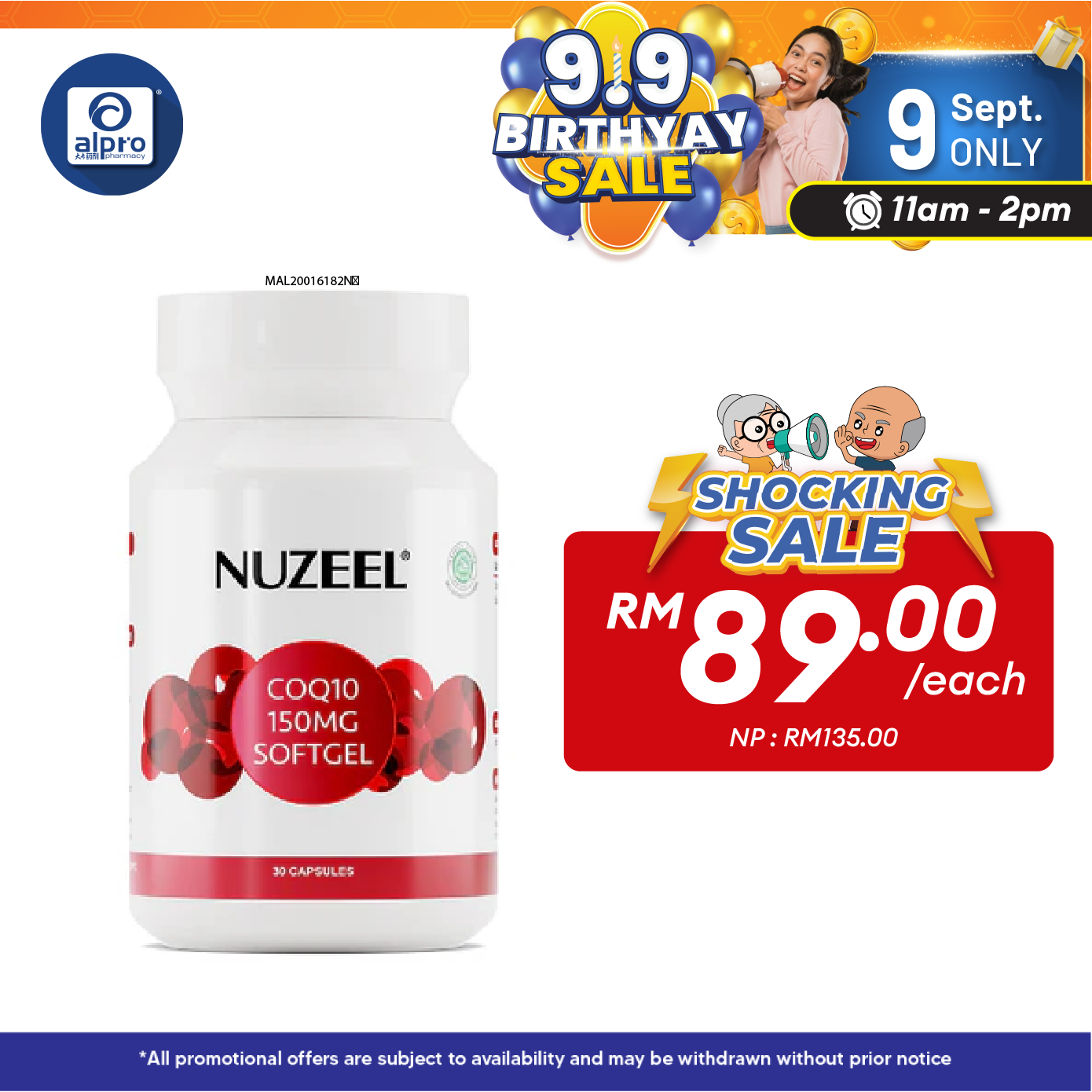 Nuzeel Coq10 150mg Softgel 30s | Reduce Oxidative Stress & Inflammation Nuzeel