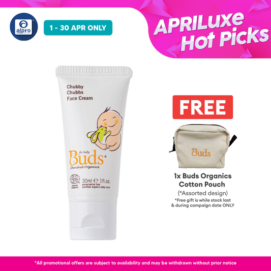 Buds Cherished Organics Chubby Chubbs Face Cream 30ml | Soothes and Hydrates Buds