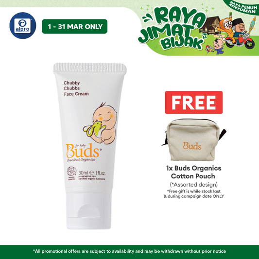 Buds Cherished Organics Chubby Chubbs Face Cream 30ml | Soothes and Hydrates Buds