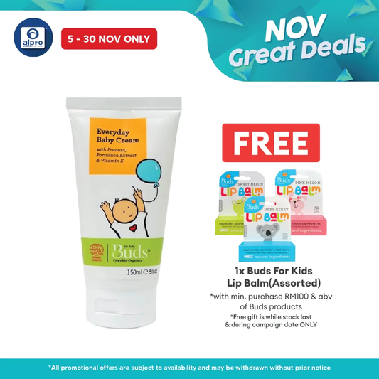 Buds Everyday Organics Everyday Baby Cream 150ml Alpro Pharmacy