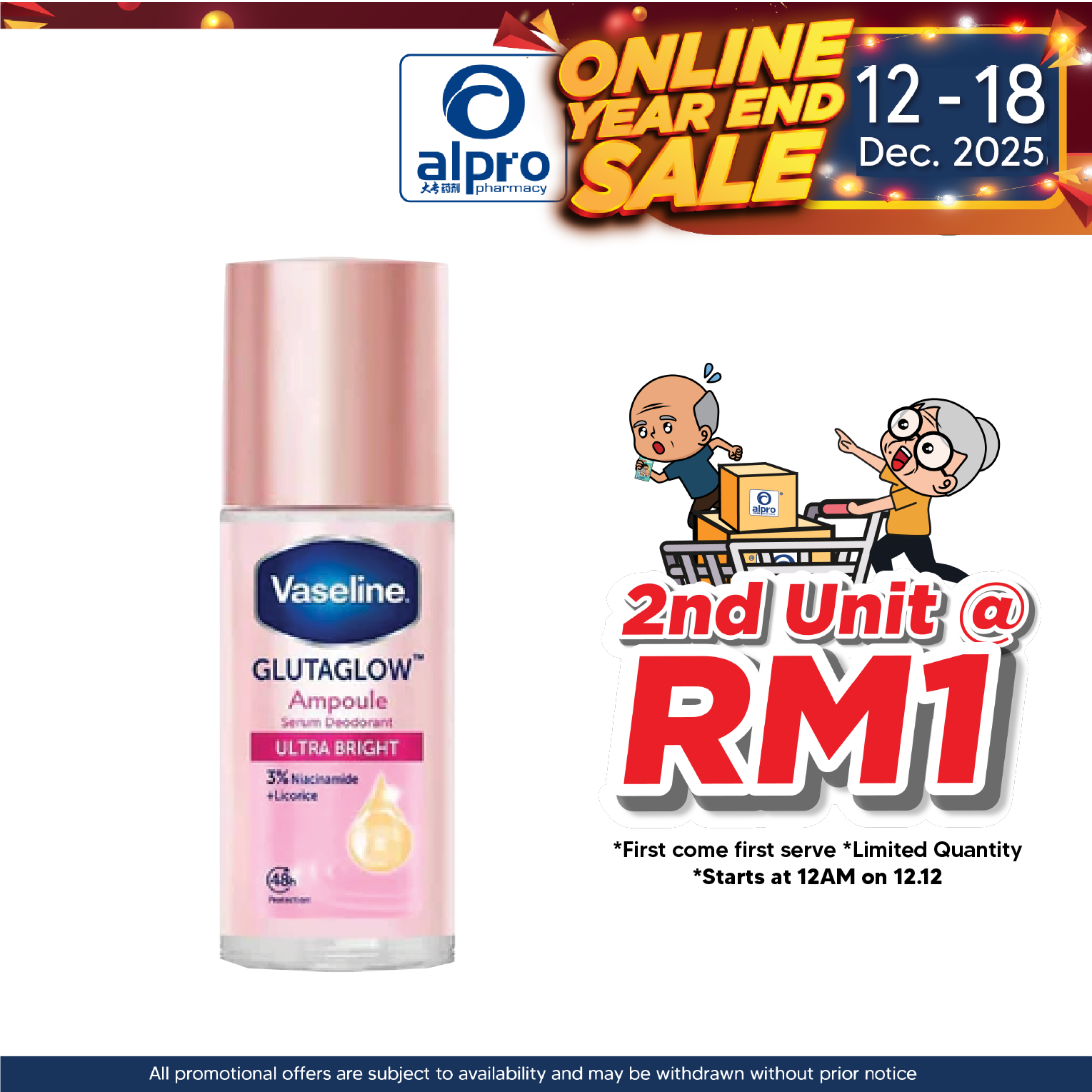 Vaseline Dry Serum Deodorant Ultra Bright 45ml | Bright and Smooth