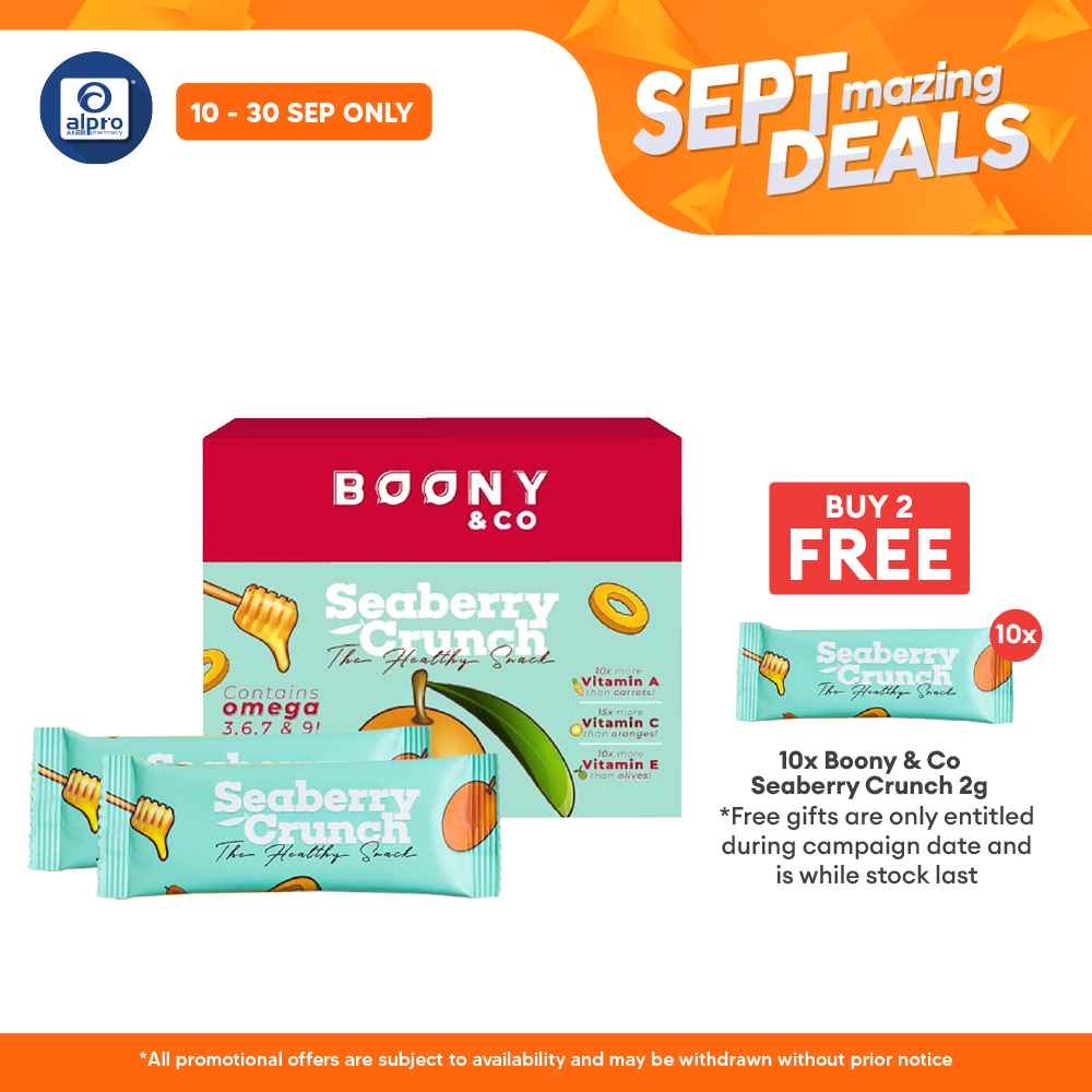 Boony & Co Seaberry Crunch Regular Pack 30s | Enhance Body Health Alpro Pharmacy