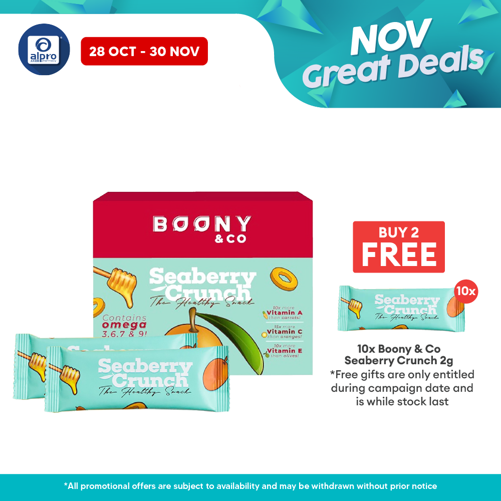 Boony & Co Seaberry Crunch Regular Pack 30s | Enhance Body Health Alpro Pharmacy