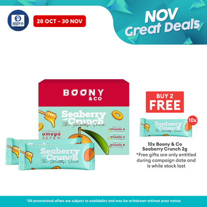Boony & Co Seaberry Crunch Regular Pack 30s | Enhance Body Health Alpro Pharmacy