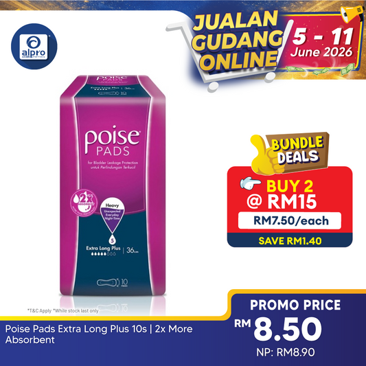 Poise Pads Extra Long Plus 10s | 2x More Absorbent Poise
