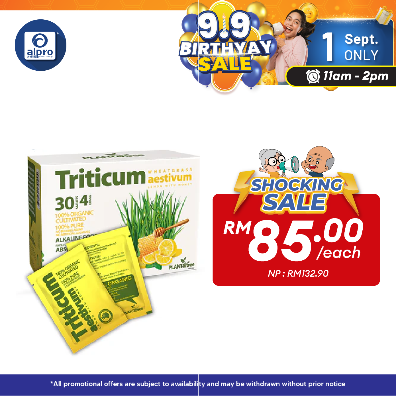Triticum Aestivum Lemon with Honey 4G 30S Alpro Pharmacy